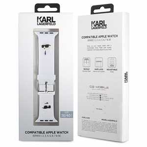 Karl Lagerfeld 3D Rubber Karl&Choupette Heads ремешок Apple Watch 38/40/41mm - белый