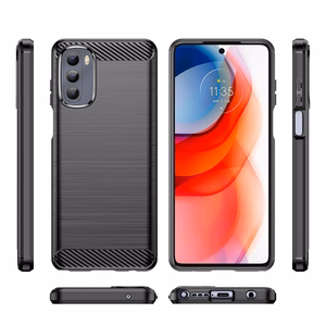Carbon Case гибкий чехол для Motorola Moto G Stylus 2022 чёрный
