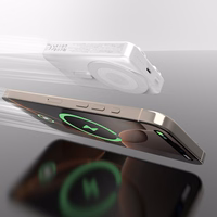 Dudao K29 10000mAh PD 20W Magnētiskā portatīvais lādētājs ar metāla apvalku, statīvu un iebūvētiem USB-C/Lightning kabeļiem - sudraba