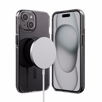 Crong Clear MAG Pro - iPhone 15 MagSafe maciņš (melns)