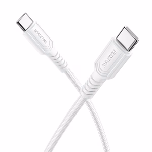 USB kabelis Borofone BX116 60W no USB-C uz USB-C 1.0m, balts