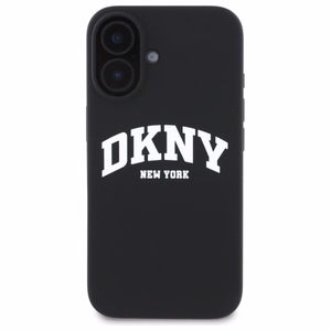 DKNY silikona balts ar logotipu Magnētiskais viedtālruņa apvalks iPhone 16 - melns