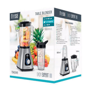 EASY EXPERT GO blenderis, 1300 W, 1,5 l stikla krūze un 600 ml ceļojumu krūze