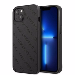 Karl Lagerfeld KLHCP13SPTLK Perforated Allover vāciņš ierīcei iPhone 13 mini 5.4", melns