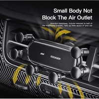 Automašīnas turētājs Essager "Gravity v2" melns (nav magnētisks / gaisa reste)