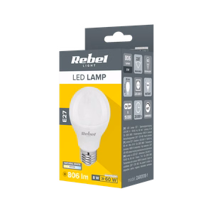 Rebel G45 E27 LED spuldze, 8 W, 4000 K, 230 V
