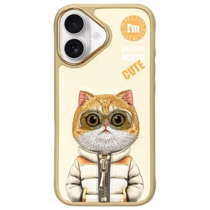 Nimmy Cool&Cute 2.0 Kaķa viedtālruņa apvalks iPhone 16 - zaļš