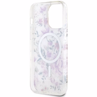 Guess GUHMP14XHCFWST iPhone 14 Pro Max 6.7" caurspīdīgs cietais viedtālruņa apvalks Flower Magnētiskais
