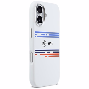 BMW M Silicon Horizontal Line MagSafe macins priekš iPhone 17 - Balts