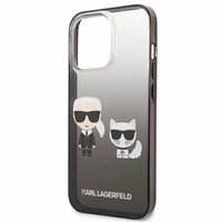 Karl Lagerfeld Gradient Ikonik Karl&Choupette viedtālruņa apvalks iPhone 13 Pro / iPhone 13 – melns