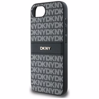 DKNY atkārtota tekstūras raksta ar tonālām svītrām apvalks iPhone 16e - melns