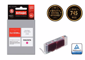 Activejet ACC-551MN – fuksīna tintes kasetne, aizstāj Canon CLI-551M, 15 ml, Supreme