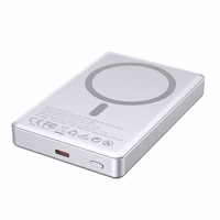 BWOO ultra-slim aluminium magnetic portatīvais lādētājs P76 PD 20W 10000 mAh with digital display and USB-C port melns