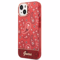 Guess GUHCP14MHGBNHR iPhone 14 Plus 6.7 "sarkans/sarkans cietais apvalks Bandana Paisley