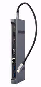 Gembird A-CM-COMBO9-02 9 vienā USB-C–HDMI/USB 3.0 adapteris