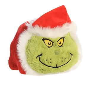 Grinch Spudsters plīša rotaļlieta/spilvens Ziemassvētku vecīša tērpā, 25 cm