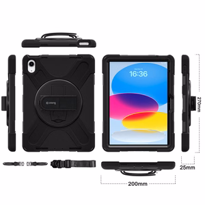 Izturīgs aizsargvāciņš Crong Defender Plus iPad 11″ (A16, 2025) un iPad 10,9″ (2022), melns