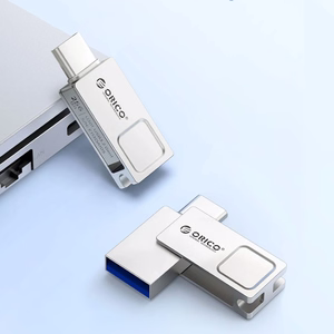 Orico U301 USB zibatmiņa, 64 GB, USB-A/USB-C, USB 3.2 Gen 1, sudraba krāsā