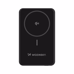 Внешний аккумулятор Wozinsky WLWP-10KA0Y3S 22.5W PD Qi2 10000 mAh, с подставкой, 1x USB-A, 1x USB-C - чёрный