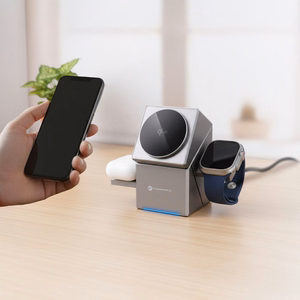 Bezvadu charging station Forcell 3in1 (F-06) (MagSafe) (Phone; Pods; Watch) 15W