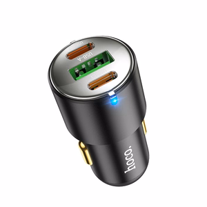 Auto lādētājs Hoco NZ6 PD45W 2xType-C/1xUSB-A melns