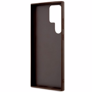 Guess GUHCS23LG4GFBR S23 Ultra S918 brūns/brūns cietais apvalks 4G Metāla Zelta Logotips