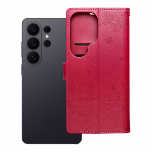 MEZZO Book Maciņš SAMSUNG A57 kaķi sarkans
