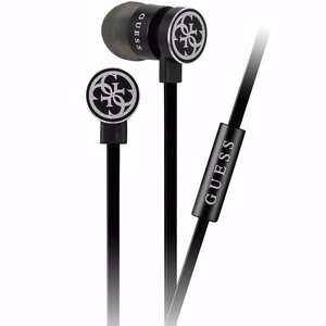 Guess GUEPWIBK vadu 3,5 mm austiņas, melnas un sudrabainas