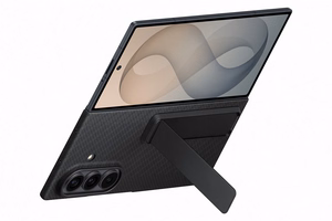 XF976SBE karbona maciņš ar statīvu Samsung Galaxy Fold 8 Ultra, melns
