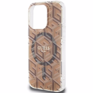 Guess IML GCube MagSafe viedtālruņa apvalks iPhone 15 Pro Max - brūns