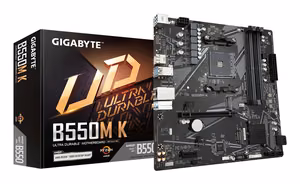 Mātesplate Gigabyte B550M K AMD B550 AM4 Micro-ATX DDR4 4x Slots 2x M.2
