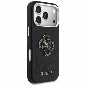 Guess FW sveķu logotipa korpuss iPhone 17 Pro Max - melns