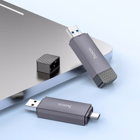 Atmiņas karšu lasītājs Hoco HB45 USB-C/USB-A 2-in-1 USB2.0 pelēks