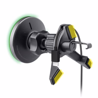 Viedtālruņa turētājs ar bezvadu lādētāju SBS TESUPMAGWIR15W, stiprināms pie ventilācijas atveres, saderīgs ar MagSafe – melns