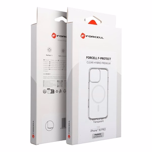 Maciņš priekš iPhone 16 PRO Forcell F-Protect Clear Hybrid Premium saderīgs ar Magsafe caurspīdīgs