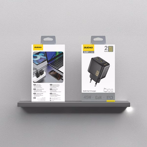 Dudao A28PEU PD 45W GaN 2xUSB Wall Lādētājs - Melns