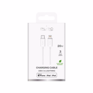 Puro TPE 20W USB-C - Lightning kabelis 3m - balts
