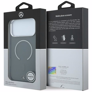 Mercedes Double Layer Iconic Logo vāciņš modelim iPhone 18 Pro Max / 17 Pro Max, saderīgs ar MagSafe – tumši pelēks