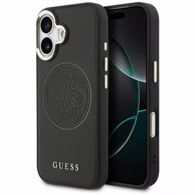 Guess Perforated 4G MagSafe maciņš for iPhone 17 - melns