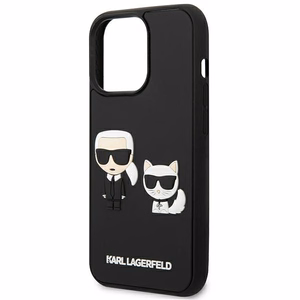 Karl Lagerfeld KLHCP13L3DRKCK iPhone 13 Pro / 13 6.1" melns cietais apvalks Karl&Choupette Ikonik 3D