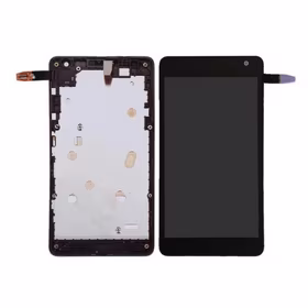 LCD Displejs Saderīgs ar Nokia Lumia 535 ar frame Melns (CT2S Version) HQ