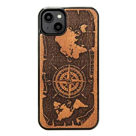 Korpuss iPhone 15 Plus 6,7" Compass Rose Merbavs, kokvilnas koks