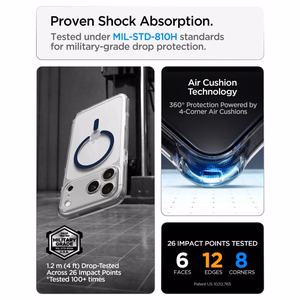 Spigen Ultra Hybrid MagSafe maciņš iPhone 18 Pro Max / 17 Pro Max, caurspīdīgs tumši zils