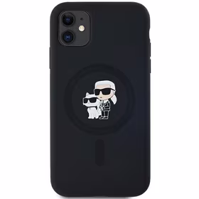 Karl Lagerfeld Silikona Karl&Choupette Magnētiskais viedtālruņa apvalks iPhone 11 / Xr - melns
