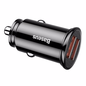 Baseus Circular automašīnas lādētājs 2x USB QC3.0, 30W, melns