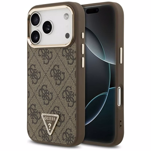 Guess 4G Triangle Logo MagSafe viedtālruņa apvalks iPhone 17 Pro - brūns un zeltains