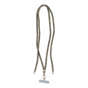 SWING (8mm) Tālruņa siksniņa, Tālruņa kulons ar regulējamu garumu / auklas garums 165cm (maks. 82.5cm cilpā) / uz pleca vai kakla - pelēki zaļa-rozā