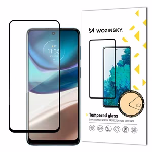 Wozinsky īpaši izturīgs pilna līme rūdītais stikls pilns ekrāns ar rāmi apvalkam draudzīgs Motorola Moto G42 melns
