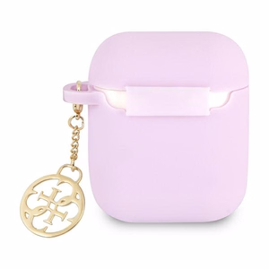Guess GUA2LSC4EU AirPods 1/2 чехол фиолетовый/фиолетовый Silicone Charm 4G Collection