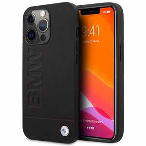 Viedtālruņa apvalks BMW BMHMP14LSLLBK iPhone 14 Pro 6,1" melns/melna cietais apvalks Paraksta Logotipa Iespaids Magnētiskais